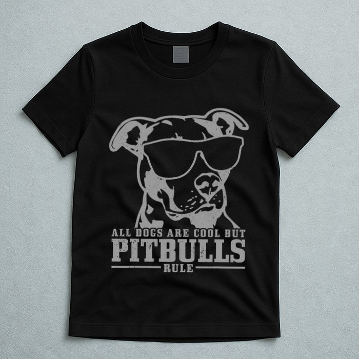 Pitbull All Dogs Are Cool Pitbulls Rule Funny Pitbull T-Shirt
