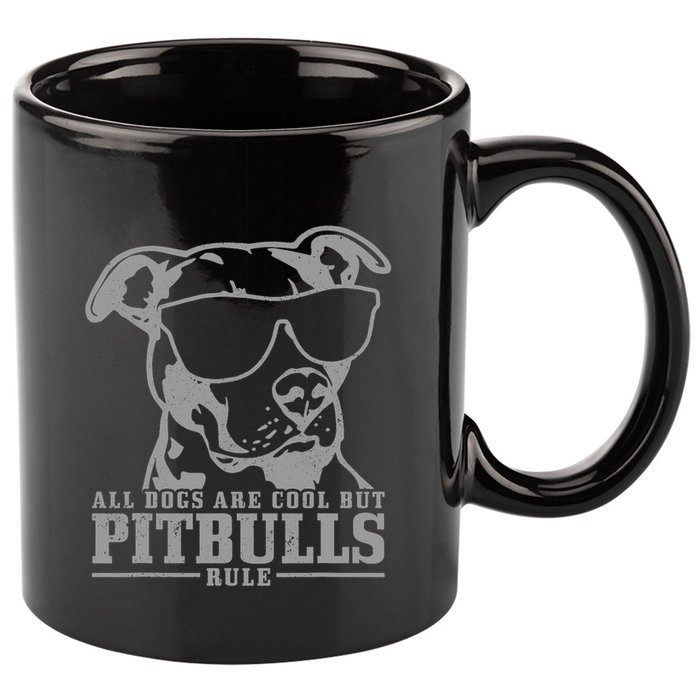 Pitbull All Dogs Are Cool Pitbulls Rule Funny Pitbull 11oz C Handle Ceramic Mug