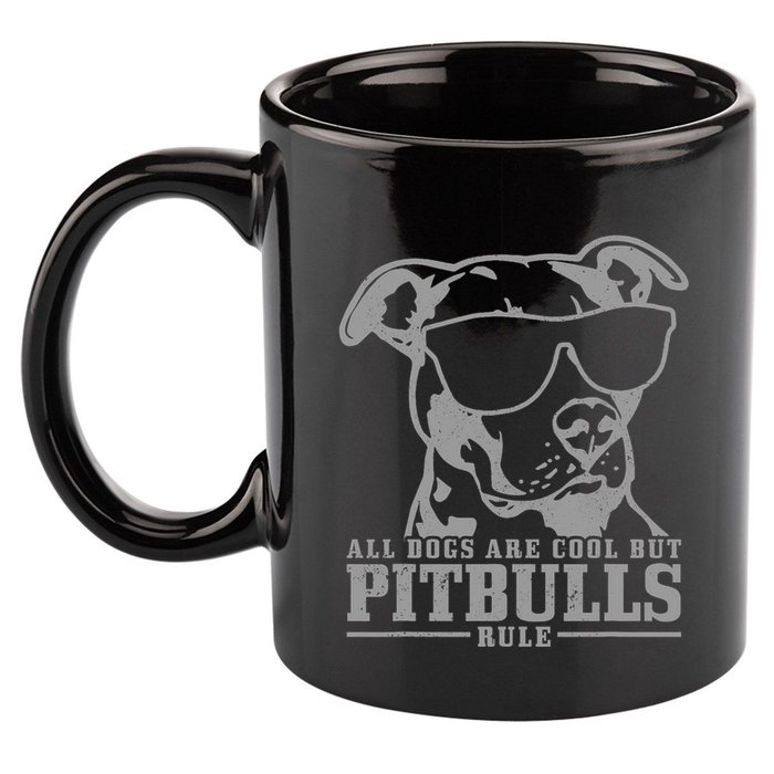 Pitbull All Dogs Are Cool Pitbulls Rule Funny Pitbull 11oz C Handle Ceramic Mug