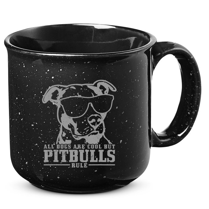 Pitbull All Dogs Are Cool Pitbulls Rule Funny Pitbull 15oz Campfire Ceramic Mug