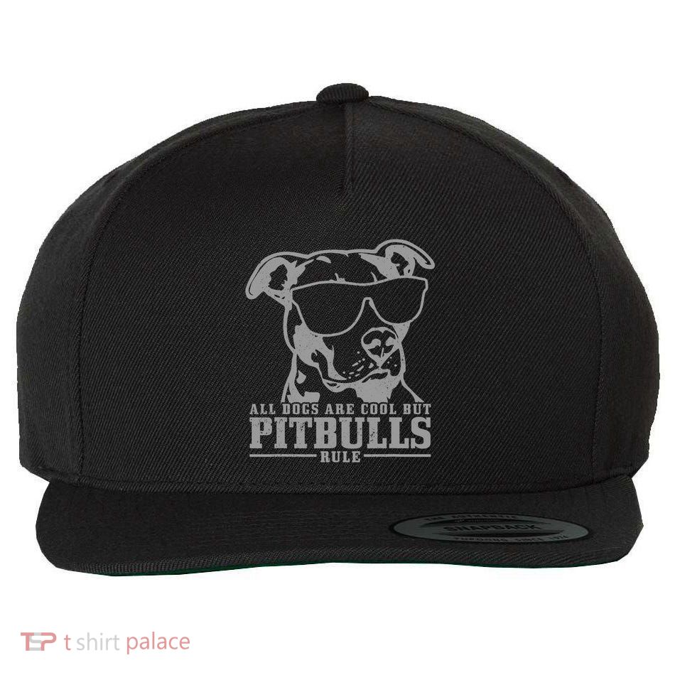 Pitbull All Dogs Are Cool Pitbulls Rule Funny Pitbull Wool Snapback Cap
