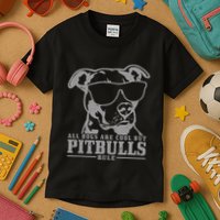 Pitbull All Dogs Are Cool Pitbulls Rule Funny Pitbull Kids T-Shirt