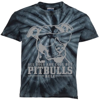 Pitbull All Dogs Are Cool Pitbulls Rule Funny Pitbull Kids Tie-Dye T-Shirt