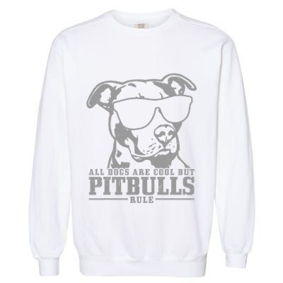 Pitbull All Dogs Are Cool Pitbulls Rule Funny Pitbull Garment-Dyed Sweatshirt