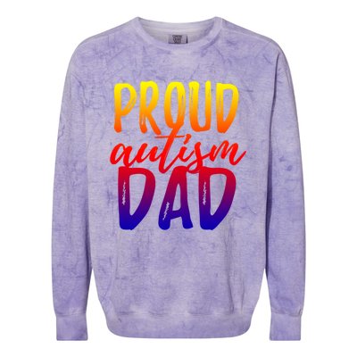 Proud Autism Dad Cool Gift Colorblast Crewneck Sweatshirt