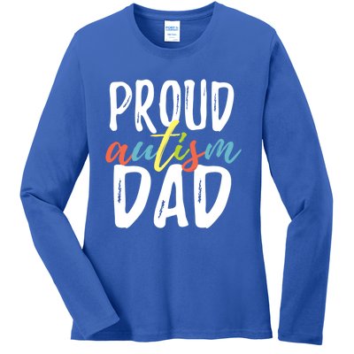 Proud Autism Dad Gift Ladies Long Sleeve Shirt