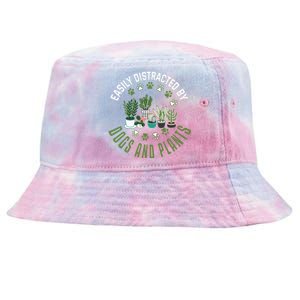 Plants And Dogs Funny Plant Lover Dog Lover Plant Tie-Dyed Bucket Hat