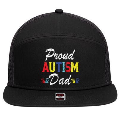 Proud Autism Dad Gift 7 Panel Mesh Trucker Snapback Hat