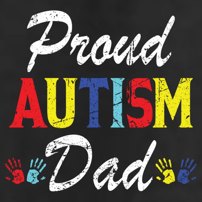 Proud Autism Dad Gift 7 Panel Mesh Trucker Snapback Hat
