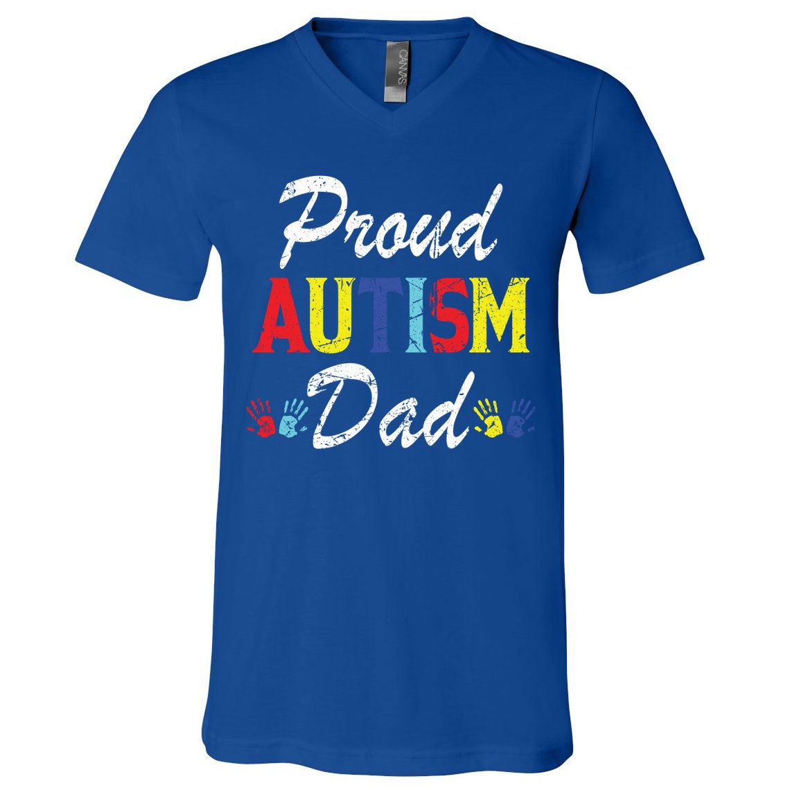 Proud Autism Dad Gift V-Neck T-Shirt