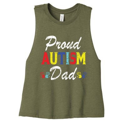 Proud Autism Dad Gift Women's Racerback Cropped Tank