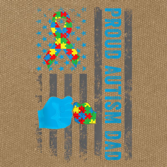 Proud Autism Dad American Flag USA Autism Awareness Dad  Cotton Canvas Backpack