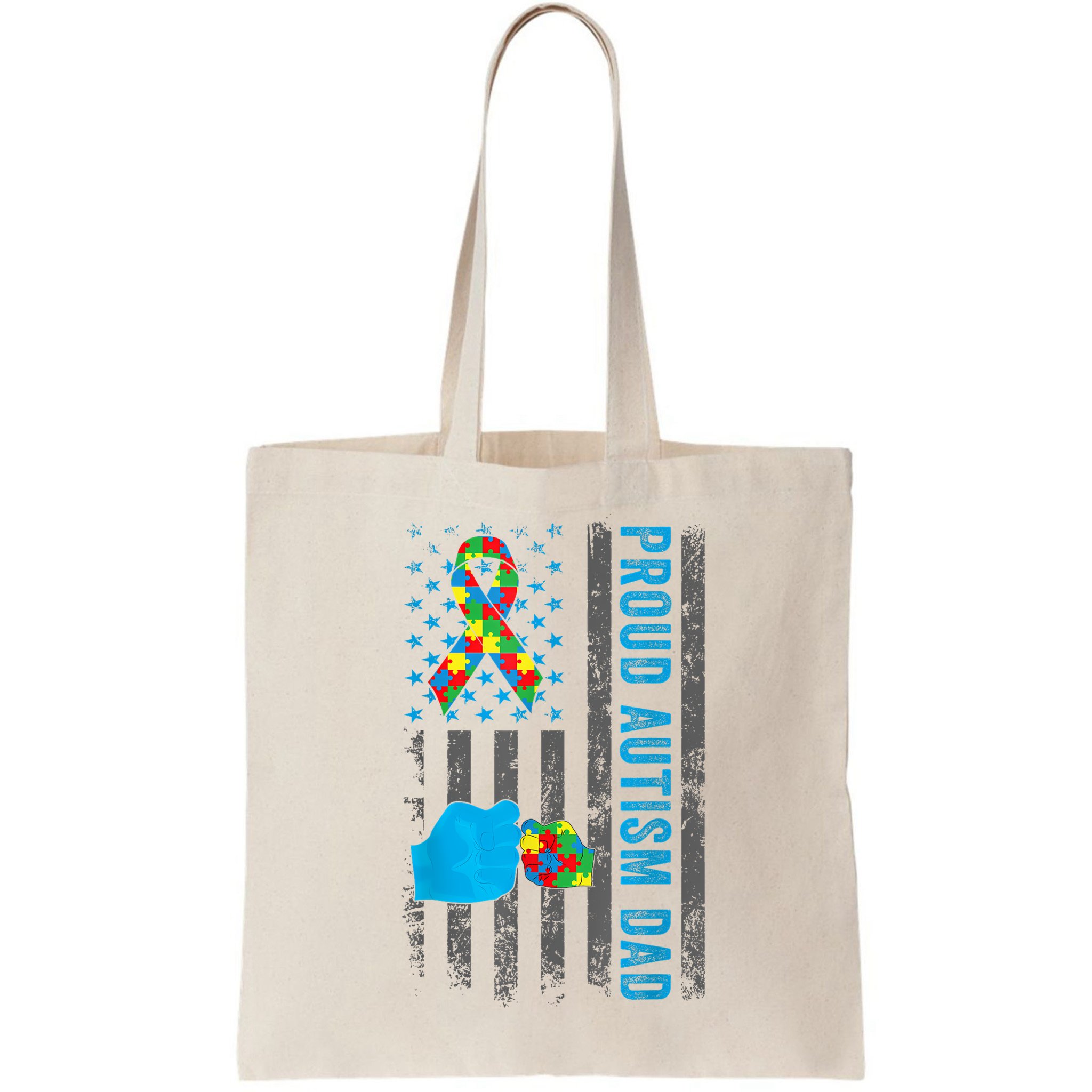 Proud Autism Dad American Flag USA Autism Awareness Dad  Bag