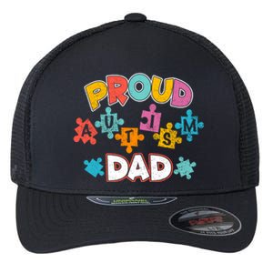 Proud Autism Dad Puzzle Autism Awareness Month Funny Family Gift Flexfit Unipanel Trucker Cap