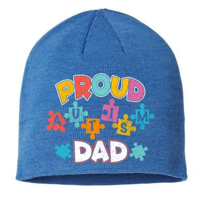 Proud Autism Dad Puzzle Autism Awareness Month Funny Family Gift Sustainable Beanie