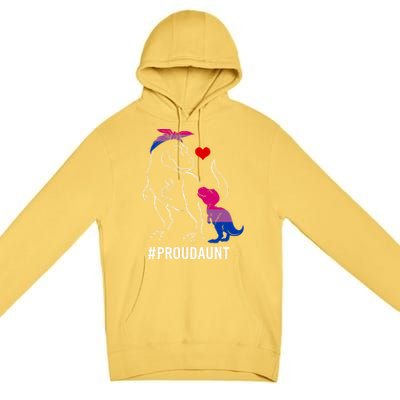 Proud Aunt Dinosaur T Rex Mama Bisexual Pride Funny Gift Premium Pullover Hoodie