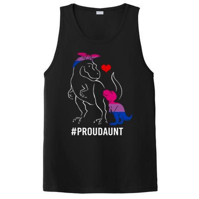 Proud Aunt Dinosaur T Rex Mama Bisexual Pride Funny Gift PosiCharge Competitor Tank