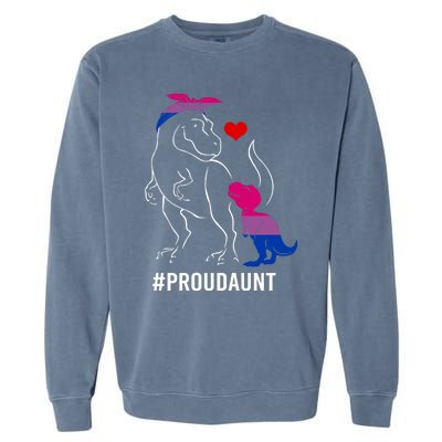 Proud Aunt Dinosaur T Rex Mama Bisexual Pride Funny Gift Garment-Dyed Sweatshirt