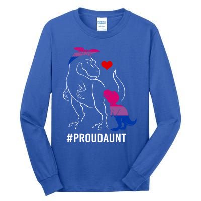 Proud Aunt Dinosaur T Rex Mama Bisexual Pride Funny Gift Tall Long Sleeve T-Shirt