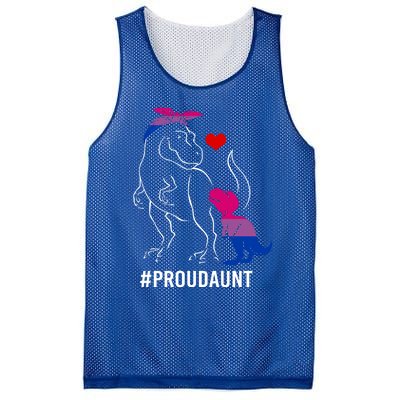 Proud Aunt Dinosaur T Rex Mama Bisexual Pride Funny Gift Mesh Reversible Basketball Jersey Tank