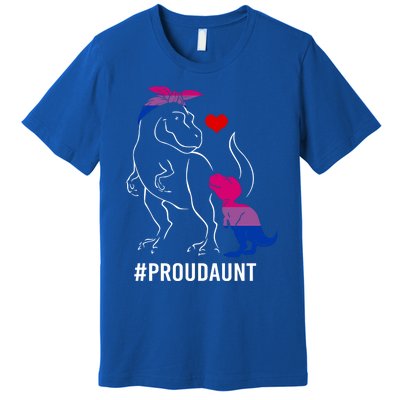 Proud Aunt Dinosaur T Rex Mama Bisexual Pride Funny Gift Premium T-Shirt