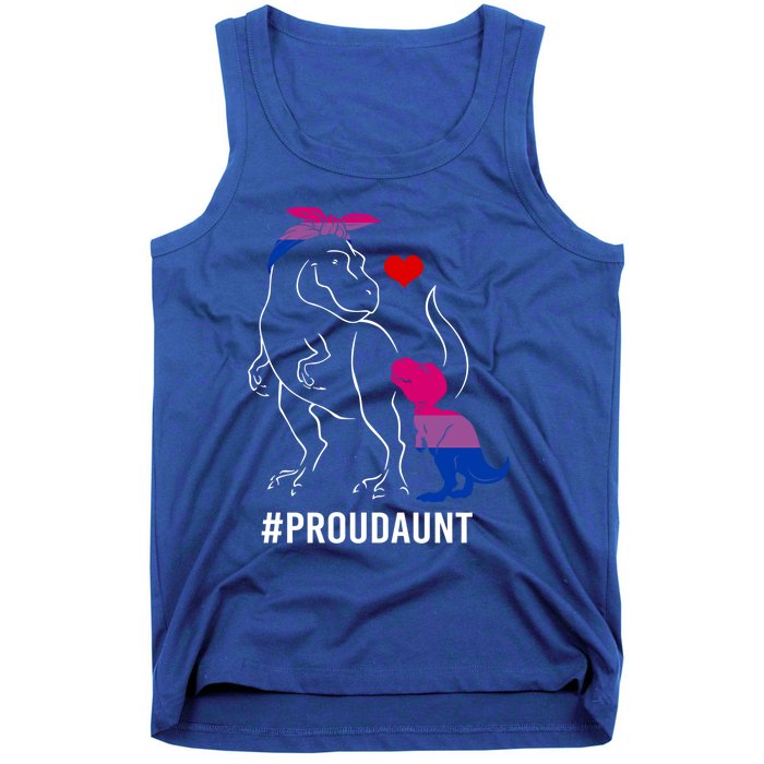 Proud Aunt Dinosaur T Rex Mama Bisexual Pride Funny Gift Tank Top