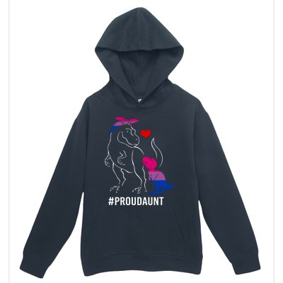 Proud Aunt Dinosaur T Rex Mama Bisexual Pride Funny Gift Urban Pullover Hoodie