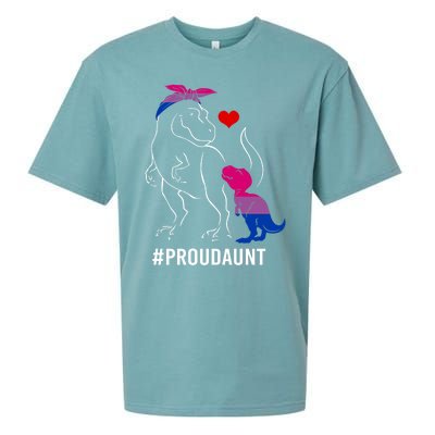 Proud Aunt Dinosaur T Rex Mama Bisexual Pride Funny Gift Sueded Cloud Jersey T-Shirt