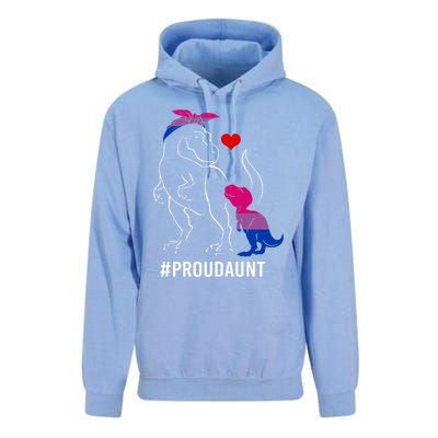 Proud Aunt Dinosaur T Rex Mama Bisexual Pride Funny Gift Unisex Surf Hoodie