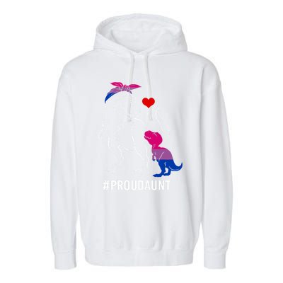 Proud Aunt Dinosaur T Rex Mama Bisexual Pride Funny Gift Garment-Dyed Fleece Hoodie