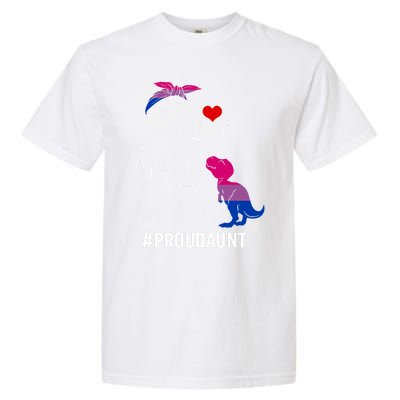 Proud Aunt Dinosaur T Rex Mama Bisexual Pride Funny Gift Garment-Dyed Heavyweight T-Shirt