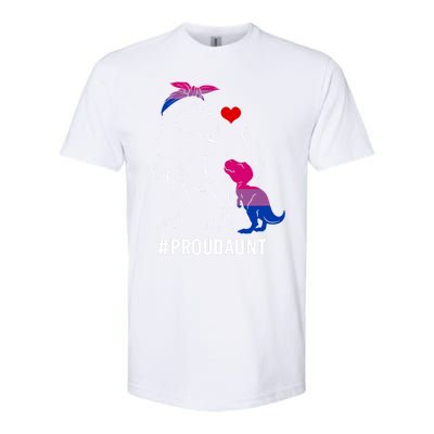 Proud Aunt Dinosaur T Rex Mama Bisexual Pride Funny Gift Softstyle CVC T-Shirt