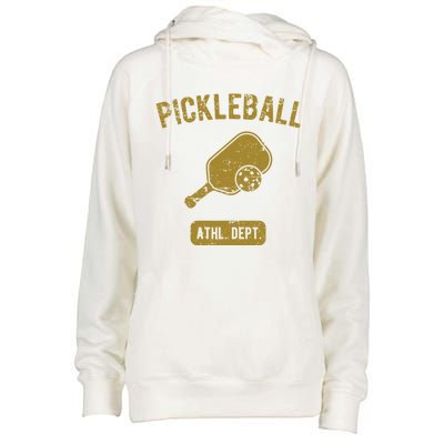 Pickleball Athletic Departt Distressed Style Design Great Gift Womens Funnel Neck Pullover Hood