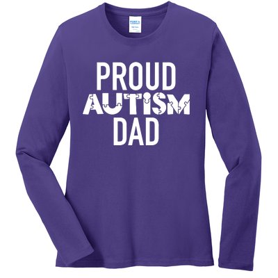 Proud Autism Dad Sarcastic Humor Graphic Novelty Ladies Long Sleeve Shirt