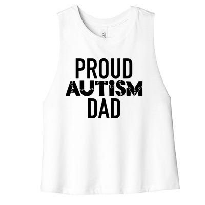 Proud Autism Dad Sarcastic Humor Graphic Novelty Women's Racerback Cropped Tank