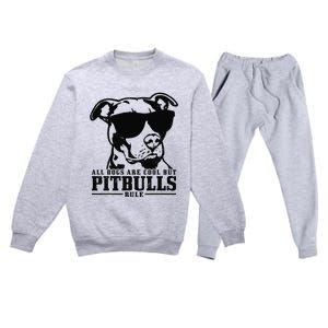 Pitbull All Dogs Are Cool Pitbulls Rule Funny Pitbull Premium Crewneck Sweatsuit Set