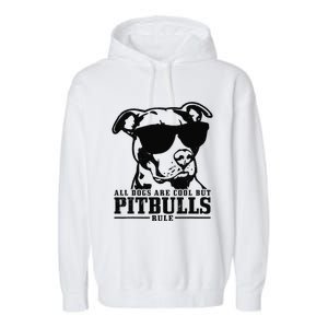 Pitbull All Dogs Are Cool Pitbulls Rule Funny Pitbull Garment-Dyed Fleece Hoodie