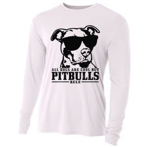 Pitbull All Dogs Are Cool Pitbulls Rule Funny Pitbull Cooling Performance Long Sleeve Crew