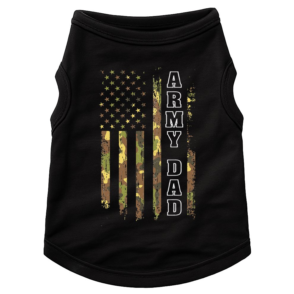 Proud Army Dad United States USA Flag Father Doggie Tank