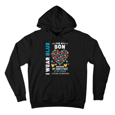 Proud Autistic Dad, I Wear Blue For My Son Autism Awareness Hoodie