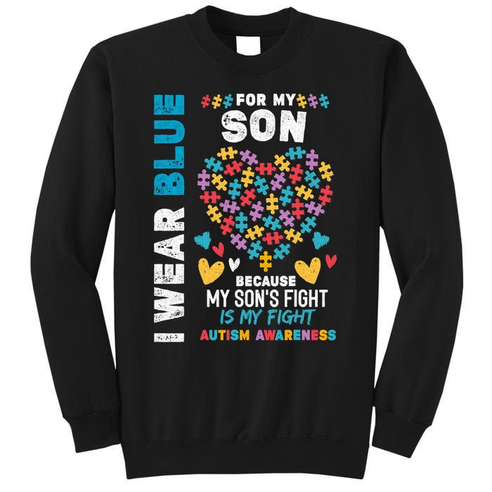 Proud Autistic Dad, I Wear Blue For My Son Autism Awareness Sweatshirt