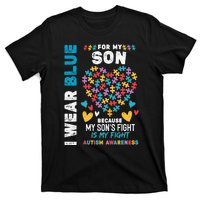 Proud Autistic Dad, I Wear Blue For My Son Autism Awareness T-Shirt