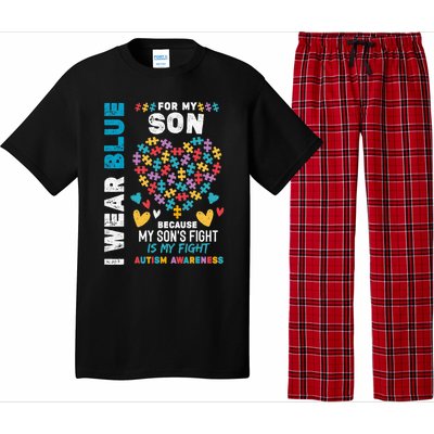 Proud Autistic Dad, I Wear Blue For My Son Autism Awareness Pajama Set