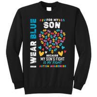 Proud Autistic Dad, I Wear Blue For My Son Autism Awareness Tall Sweatshirt