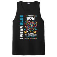 Proud Autistic Dad, I Wear Blue For My Son Autism Awareness PosiCharge Competitor Tank