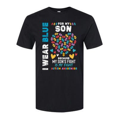 Proud Autistic Dad, I Wear Blue For My Son Autism Awareness Softstyle CVC T-Shirt