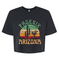 Phoenix Arizona Desert Cactus Retro Sunset Outdoors Retro Bella+Canvas Jersey Crop Tee