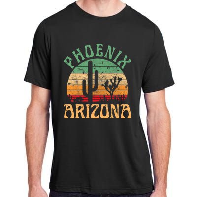 Phoenix Arizona Desert Cactus Retro Sunset Outdoors Retro Adult ChromaSoft Performance T-Shirt