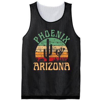 Phoenix Arizona Desert Cactus Retro Sunset Outdoors Retro Mesh Reversible Basketball Jersey Tank