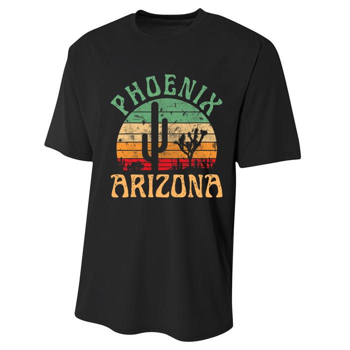 Phoenix Arizona Desert Cactus Retro Sunset Outdoors Retro Performance Sprint T-Shirt